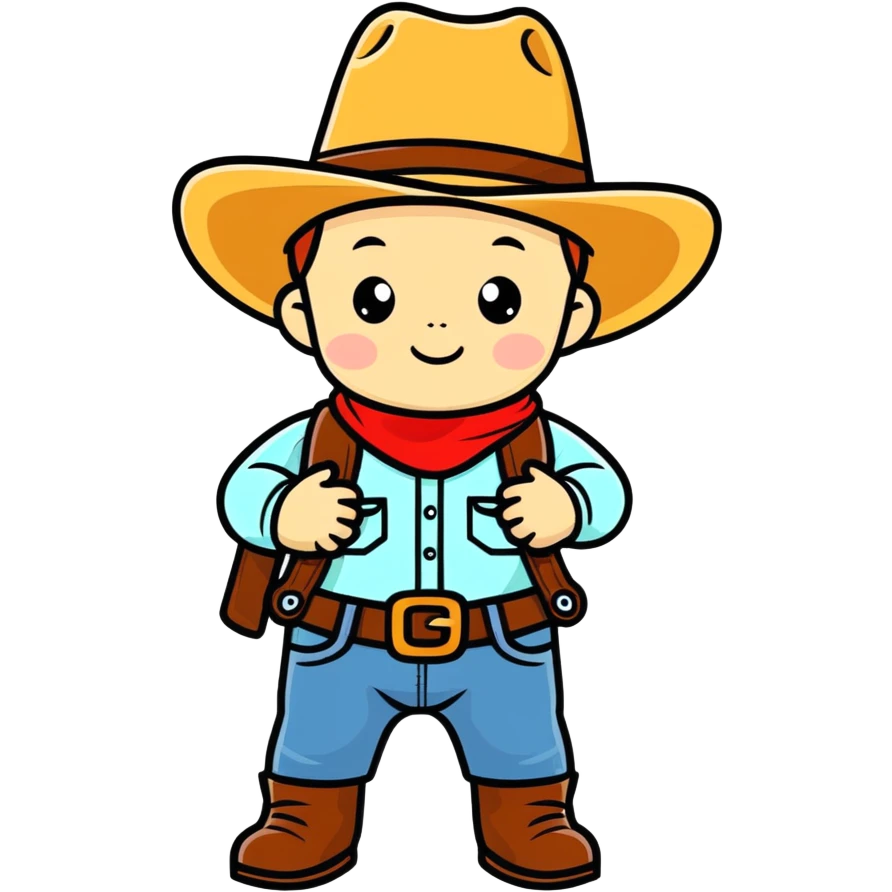 baby wearing cowboy hat emoji