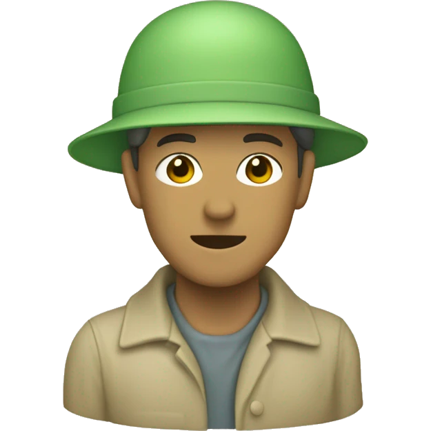 gardener pith helmet beige jacket green trees  emoji