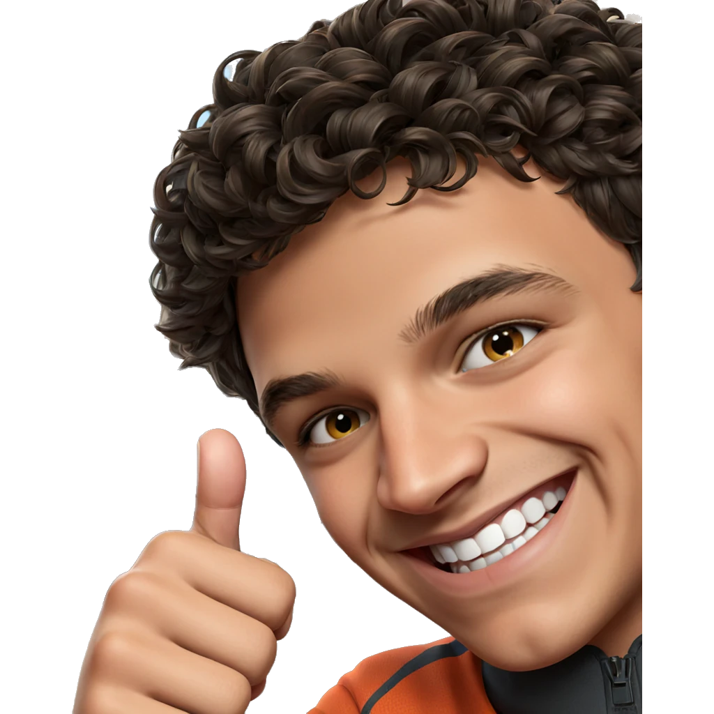 happy boy giving thumbs up emoji