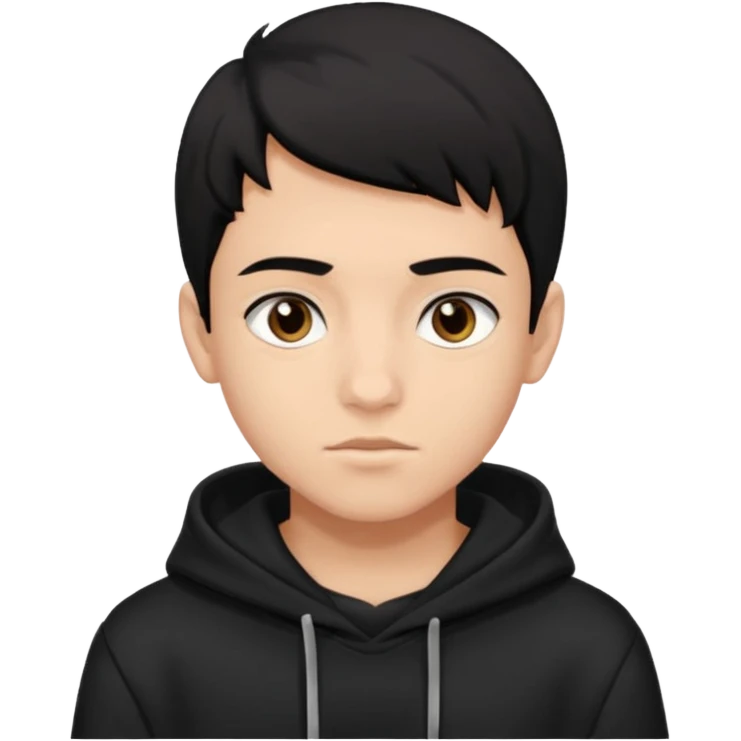 Chłopak ciemno brązowe oczy czarne włosy bluza czarna i taki bardziej żeby wyglądał na 18 latka emoji