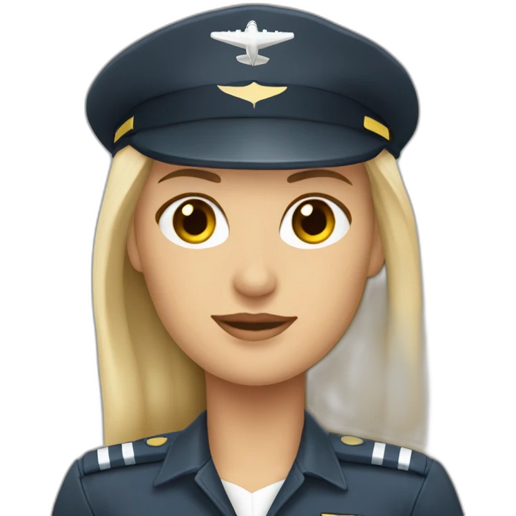 Mujer rubia piloto Airbus emoji