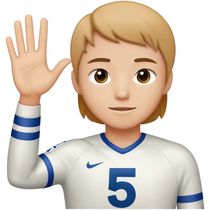 Number 5 raised hand emoji