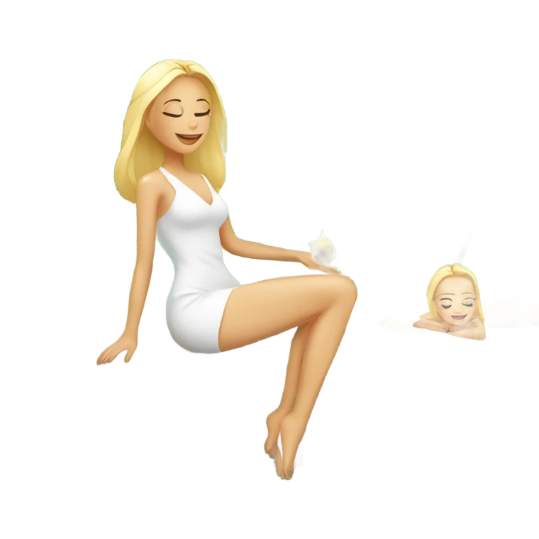 Girl blondes relax in spa salon  emoji