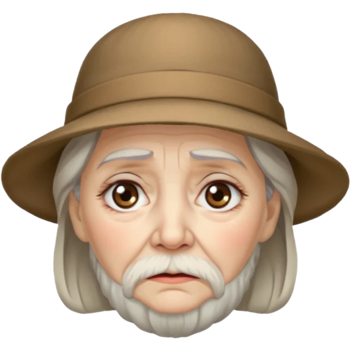 sad old women with hats with bearded emoji
