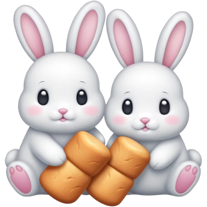 Marshmallows and bunnies emoji