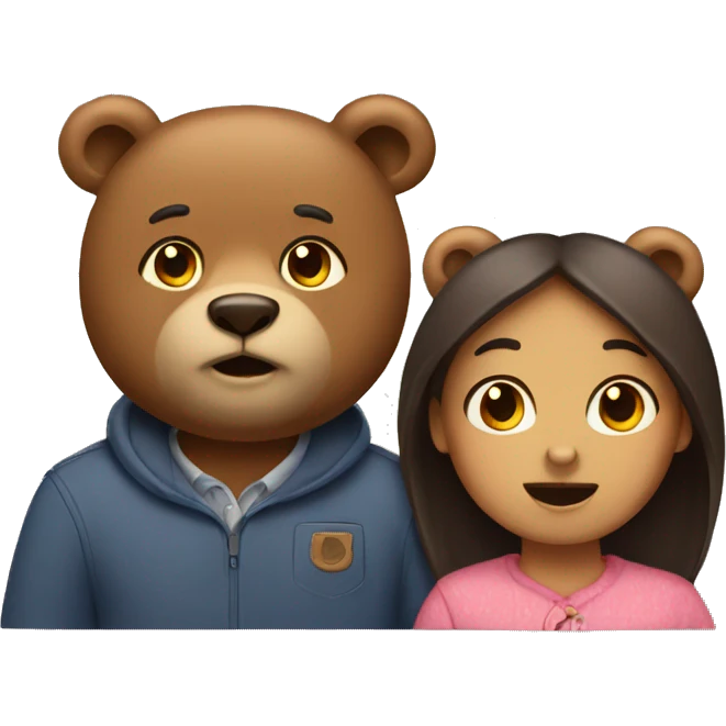 Two bears as a couple emoji