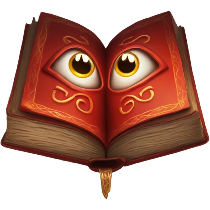 red magical book runic eye in middle emoji
