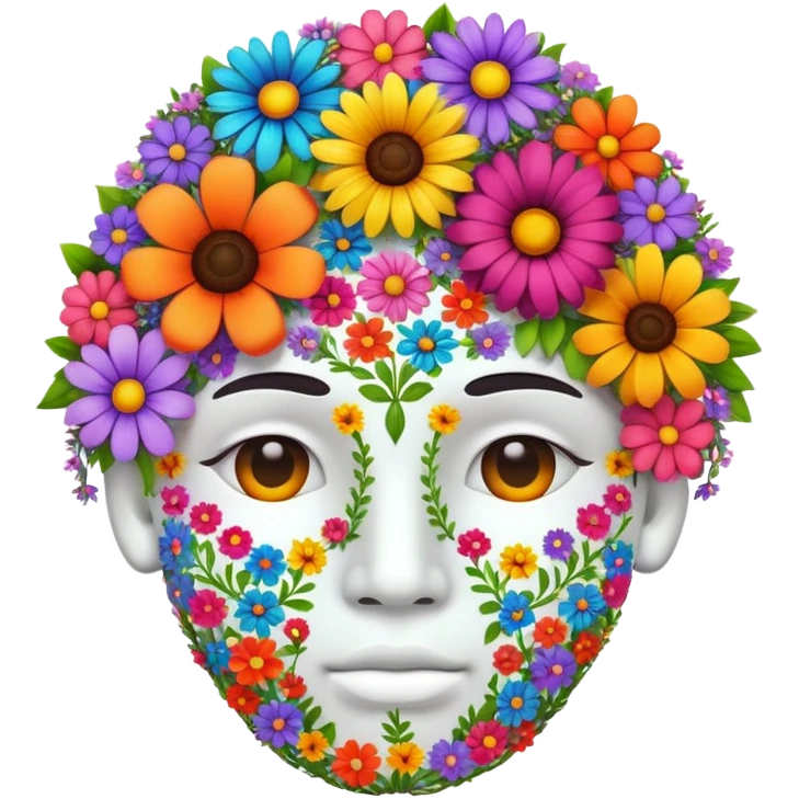 head made of flowers emoji