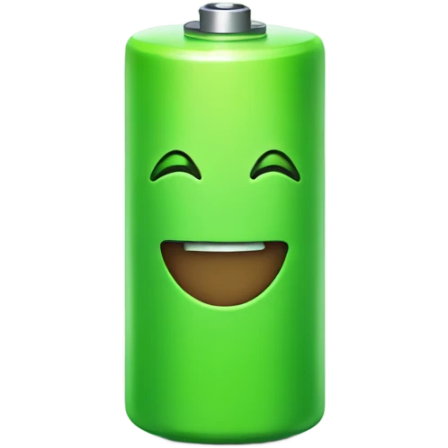  Green battery smiling emoji