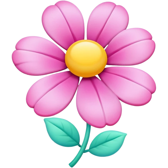 3d puffy petals ios-style  flower emoji
