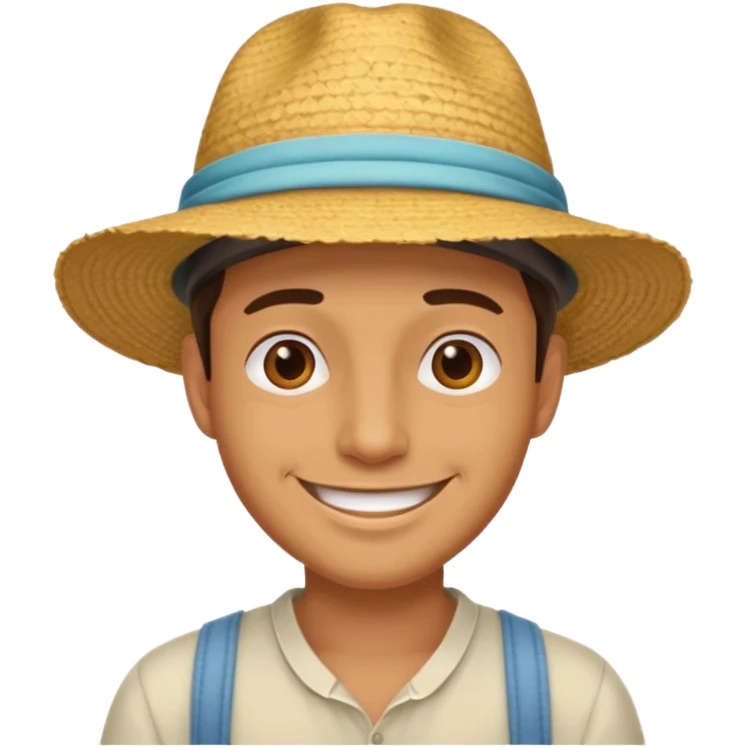 man with summer hat emoji