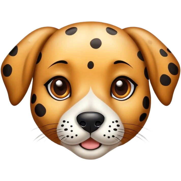 Spotted leopard dog with brown eyes emoji