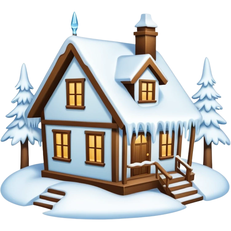 house in snow emoji