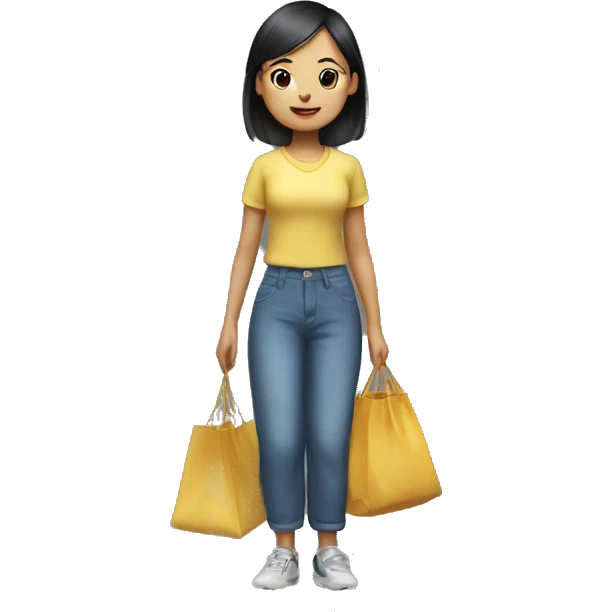 Chineese girl selling bags  emoji