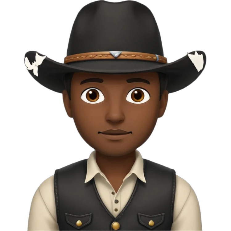 cowboy in black costume emoji