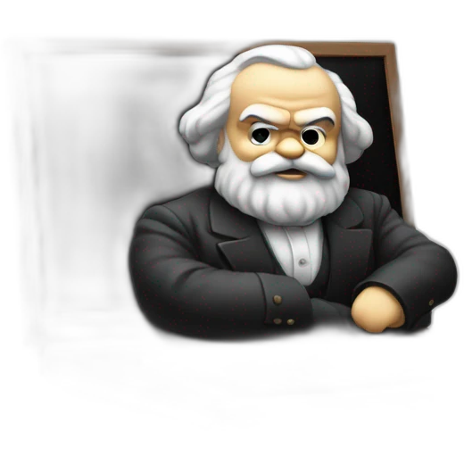 karl marx sits at the computer emoji