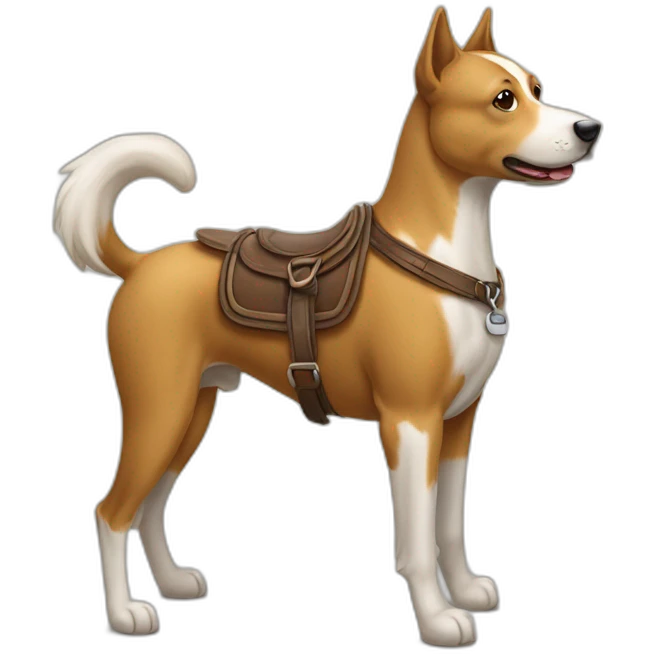 Chien sur un cheval emoji