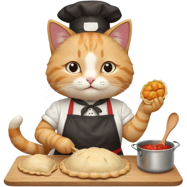 A cat making empanadas emoji