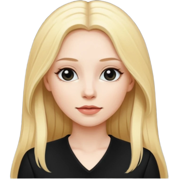 Bride of Dracula with long blonde hair, black outfit emoji