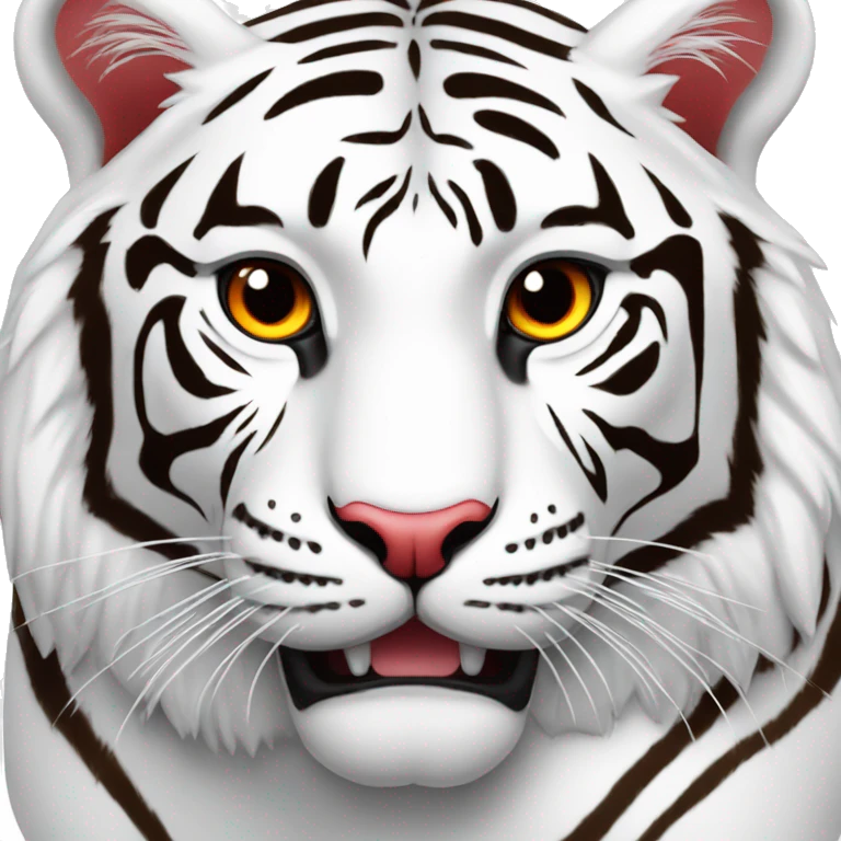 Un tigre blanc avec des yeux rouges  emoji