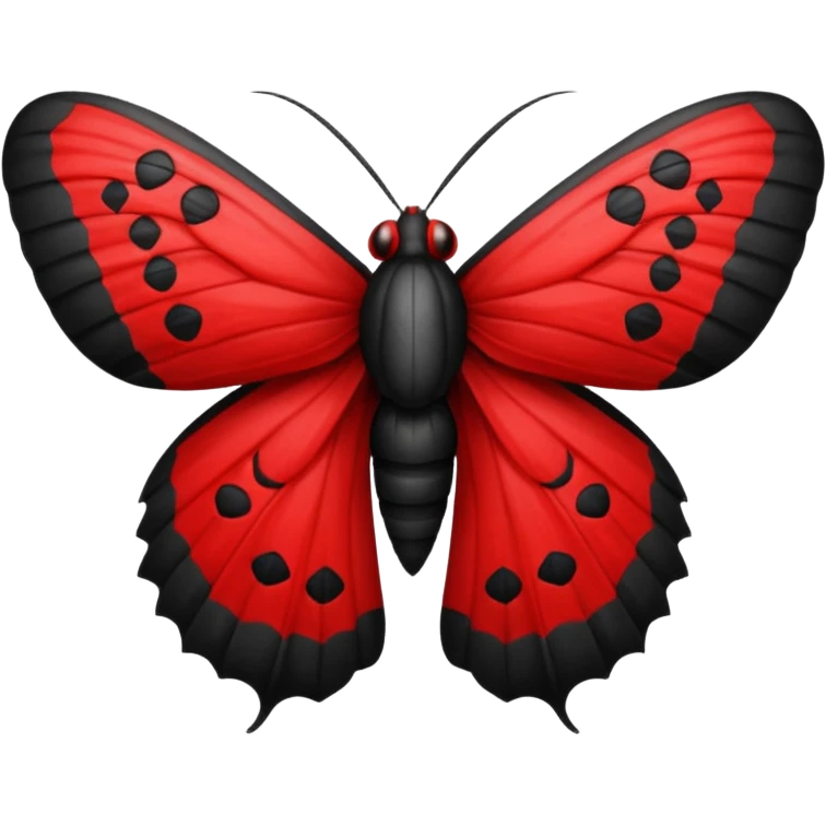 Red and black moth emoji