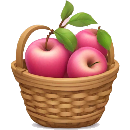 Pink apple basket emoji