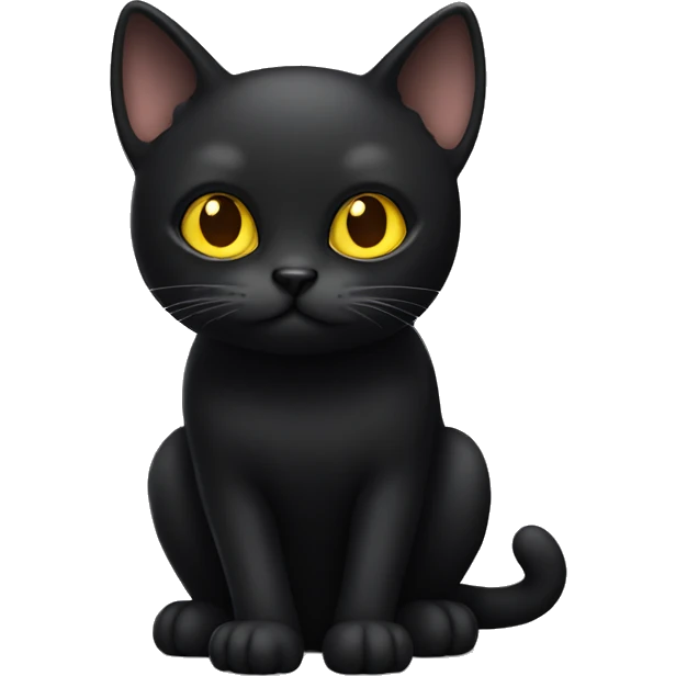 Black cat with yellow eyes  emoji