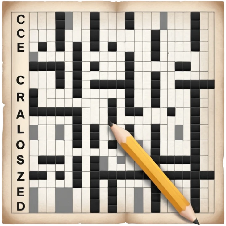 partially completed newspaper crossword emoji