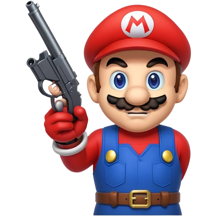 evil Mario with a gun emoji