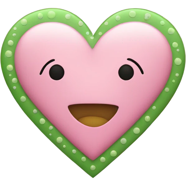  pink heart with green dots emoji