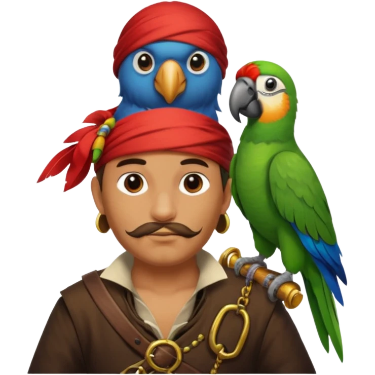 pirate and parrot emoji