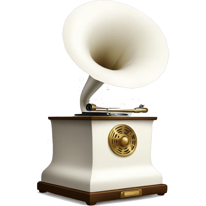 white retro gramophone emoji