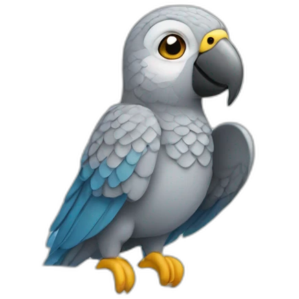 Gray parrot bath emoji