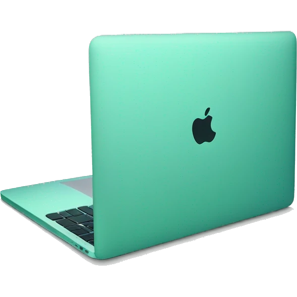 MacBook realistic color light green-blue emoji