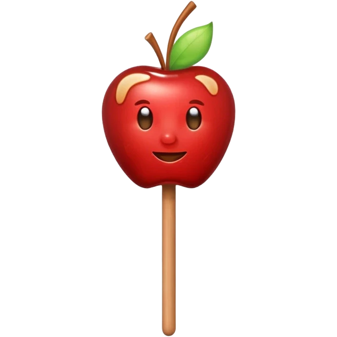 Caramel apple on a stick emoji