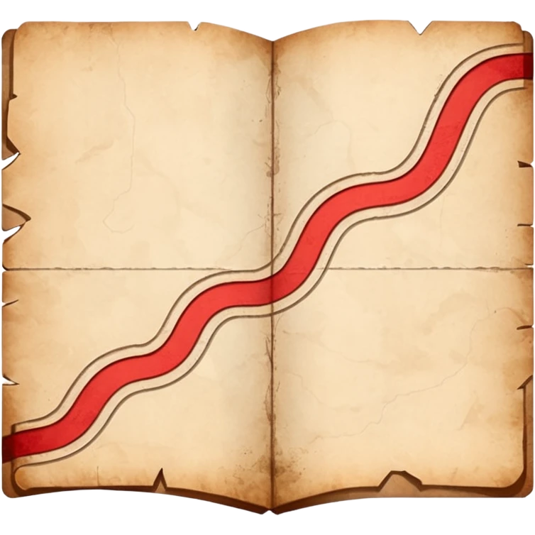 folded map with bold red route line. emoji