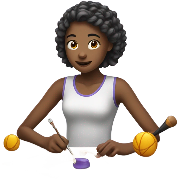girl doing a lot of hobbies at once emoji