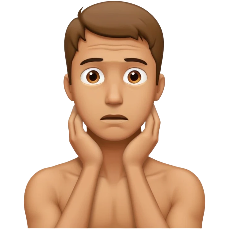 worried man with hands on neck emoji