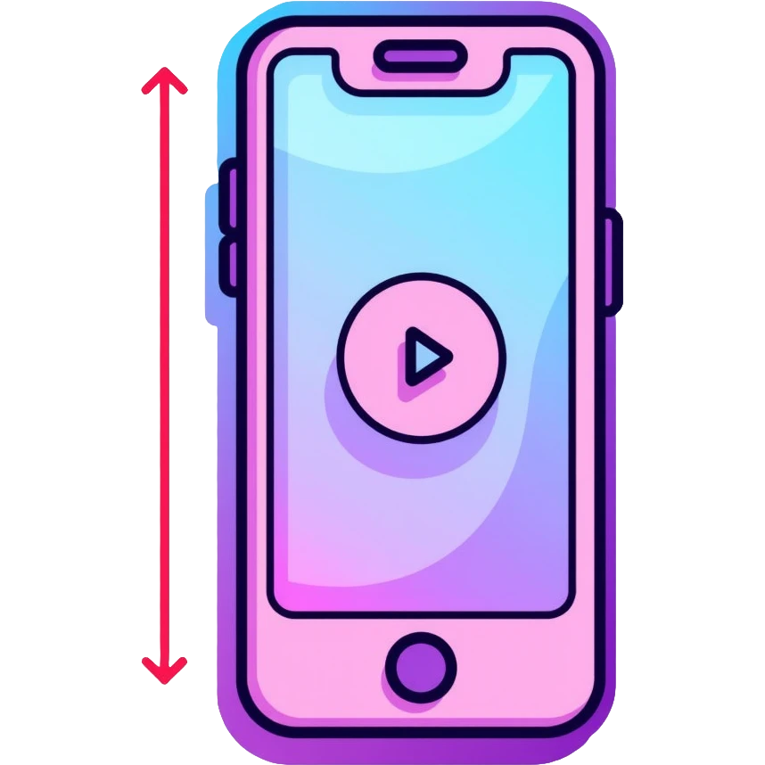smartphone screen showing video tutorial interface, pink and light blue colors, with neon glow lines, blue neon light on top left, purple neon light on bottom right emoji