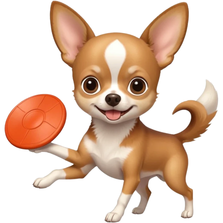 Chihuahua catching a frisbee emoji