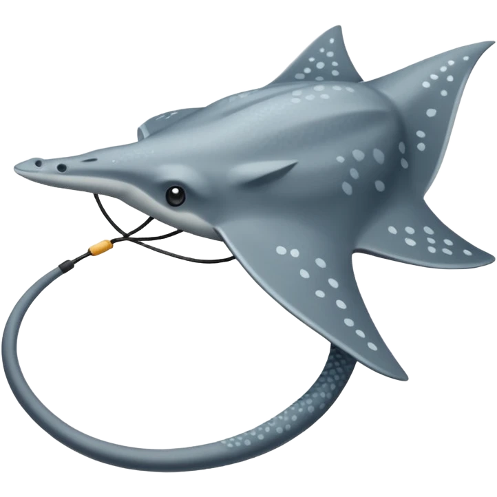 Stingray – Flat ray with long whip tail emoji
