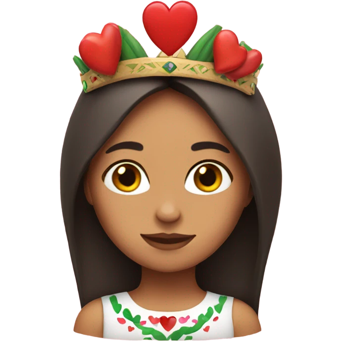 Mexican girl with heart crown emoji