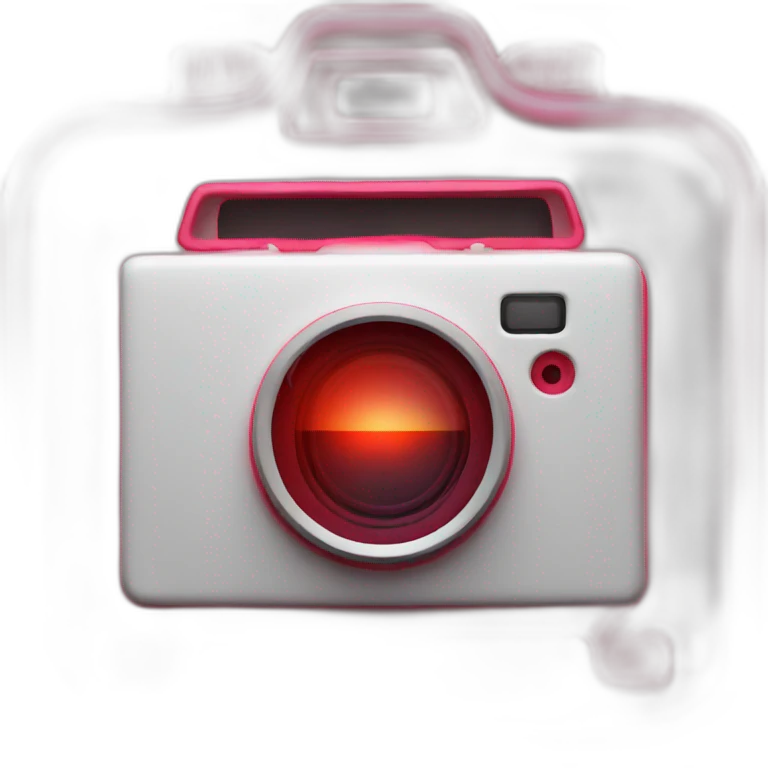 red neon camera logo emoji