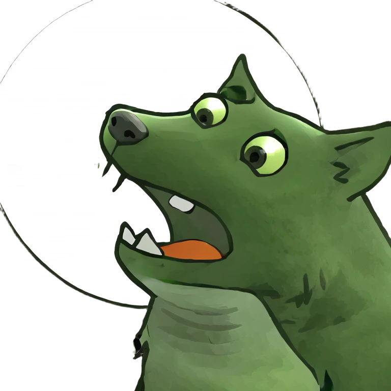 Wolf howling at the moon emoji
