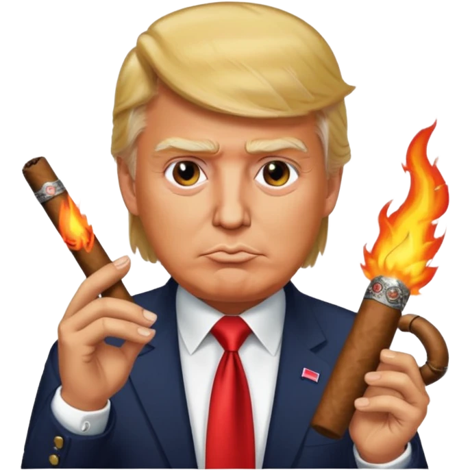 donald trump with a cigar emoji