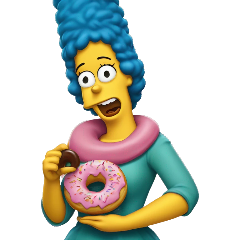 Marge simpson eating donut emoji
