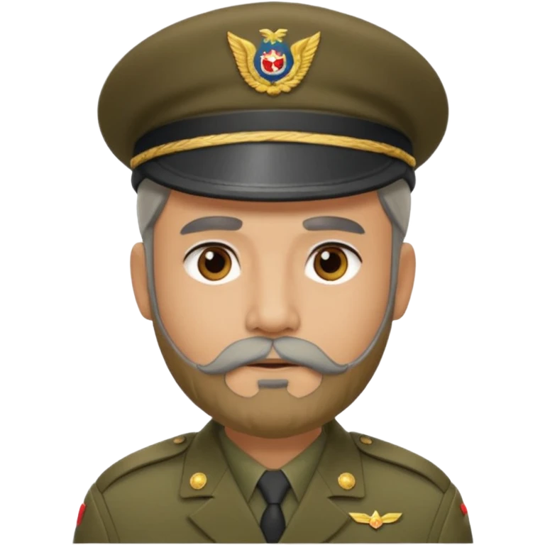 A man in military lhaki colored beret with grey beard emoji