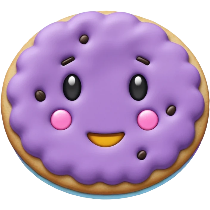 realistic a pastel purple cookie with soft crumbly texture emoji