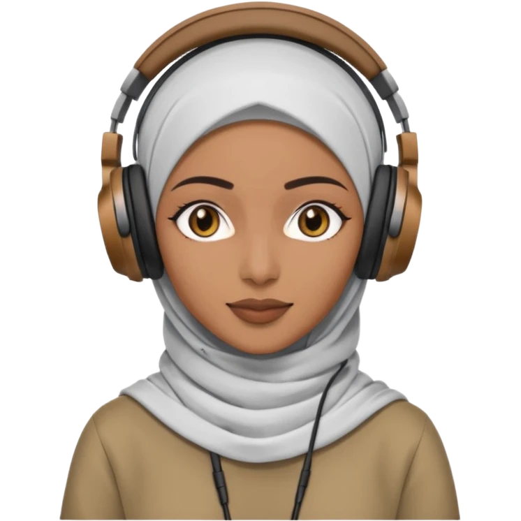 hijab DJ, headphone emoji