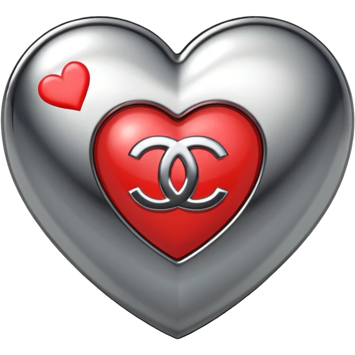 Chanel sport logo chrome glossy heart emoji